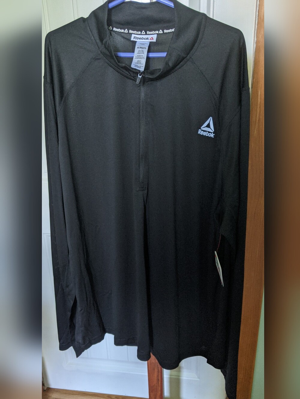 *NWT* (USA price) Reebok Trail Quarter Zip black athletic shirt 3X